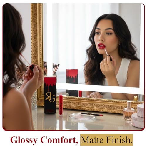 Liquid Lipstick & Lip Liner Set for Women – Smooth Matte Red Love Shade, Long-Lasting Waterproof Lipstick, Smudge-Resistant Lip Makeup, Soft Glide Liner – Vitamin E & Shea Butter - Image 3