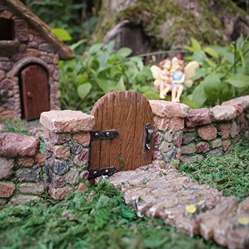 Tg,Llc Treasure Gurus Miniature Stone Pillar Wood Gate Fairy Garden Ornament Dollhouse Decor Accessory #TOP2