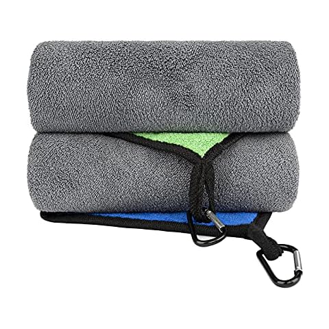 Microfiber Fishing Towels Sweat Towels Camping Towels 600GSM Ultrathick Lightweight Fast drying Towel with Loop Clip Perfect Fishing Accessories for Fishing Camp Kitchen Cleaning 2-Pack Cover