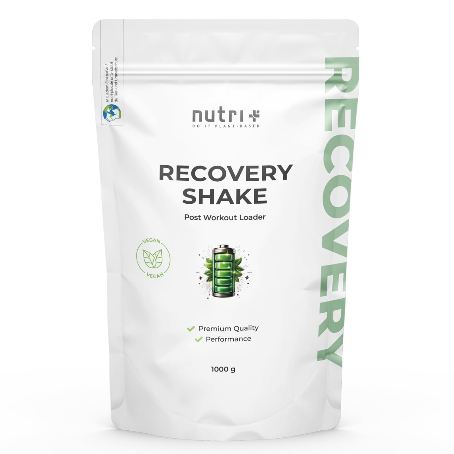 nutri+ vegan V-Loader Powder, Sacchetto 1000 g, Ice Tea Peach
