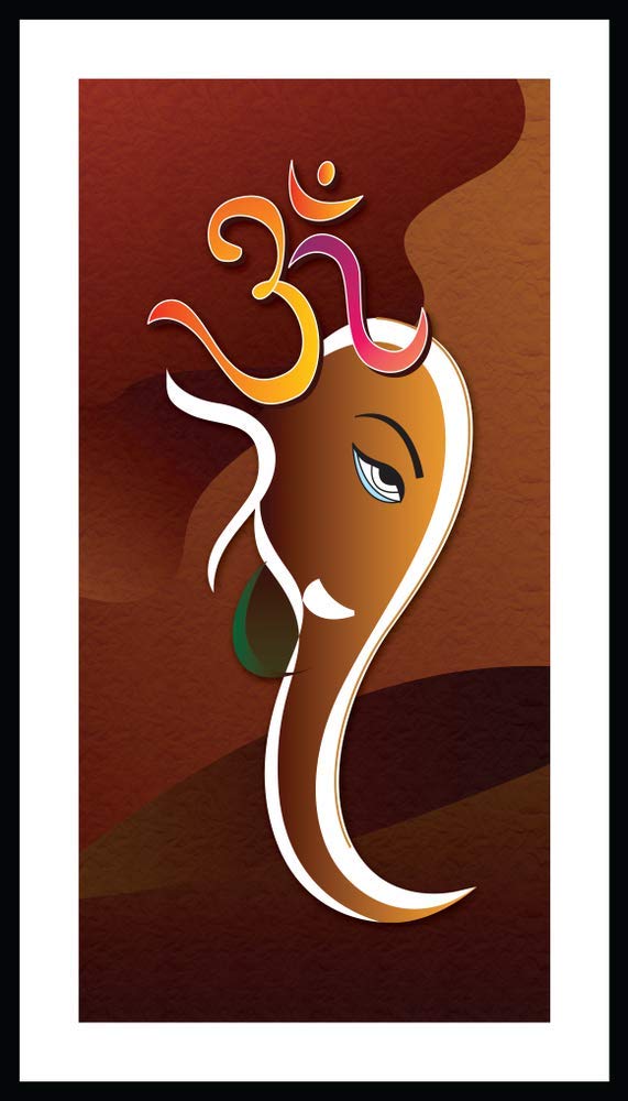 5 Ace The Lord Ganesha |Lord Goddess God Photo for Pooja|Hindu Bhagwan Devi Devta Sticker Poster|God Poster| Wall Decor Sticker Poster|Hindu Religious|Hindu Love(Size:12x18 inch) sticker paper poster(size:12x18 inch) multicolor