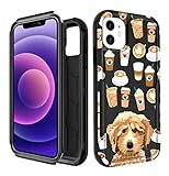 Plakill for iPhone 11 Protective Case Designer Milk Tea Coffee Dog Drop Tested Cute Cases for Women Girls Shockproof Protection Rugged Heavy Duty Phone Cover for iPhone 11