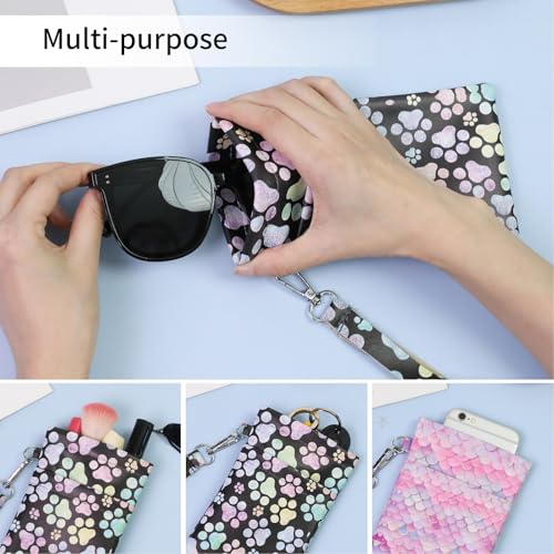 Image of Double Eyeglass Case Soft Dual Glasses Case for Women Men Travel Squeeze Top Sunglasses Cases Eyeglasses Pouch