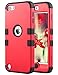 iPod Touch 6 Case,iPod 6 Cases,6th Case, ULAK Anti Slip Anti-Scratch iPod Touch Case Shockproof Protective Cover with Hybrid High Soft Silicone + Hard PC Case Halloween Color (Red/Black)