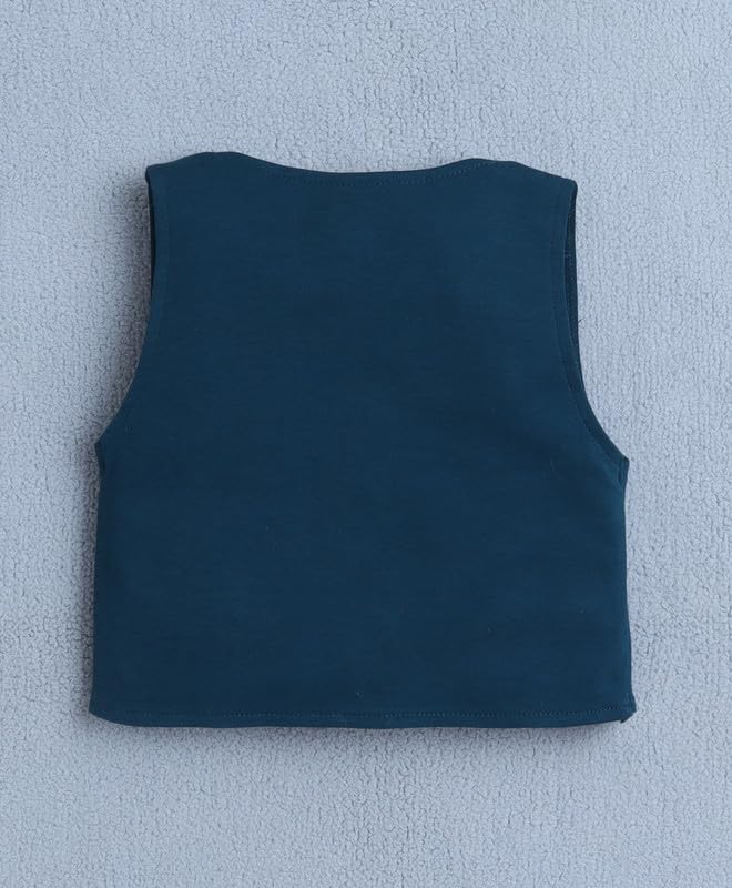 Image of BUMZEE Boys Regular Fit Full Sleeves Collar Neck Cotton Shirt Waistcoat Short Set with Applique Bow