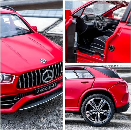 Image of 1 /32 Scale Benz AMG GLE 63S SUV Toy Car, Alloy Diecast Collectible Pull Back Car Model with Light and Sound Toy Vehicles for Adults Boys Girls Gift Toy (Red)