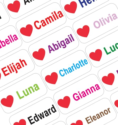 Personalized Name Labels for Kids – 60 Waterproof Peel-and-Stick Labels for Clothes, Lunch Boxes, Water Bottles, Laundry Bags – Durable, Dishwasher & Microwave Safe, Perfect for Camp, Daycare, School