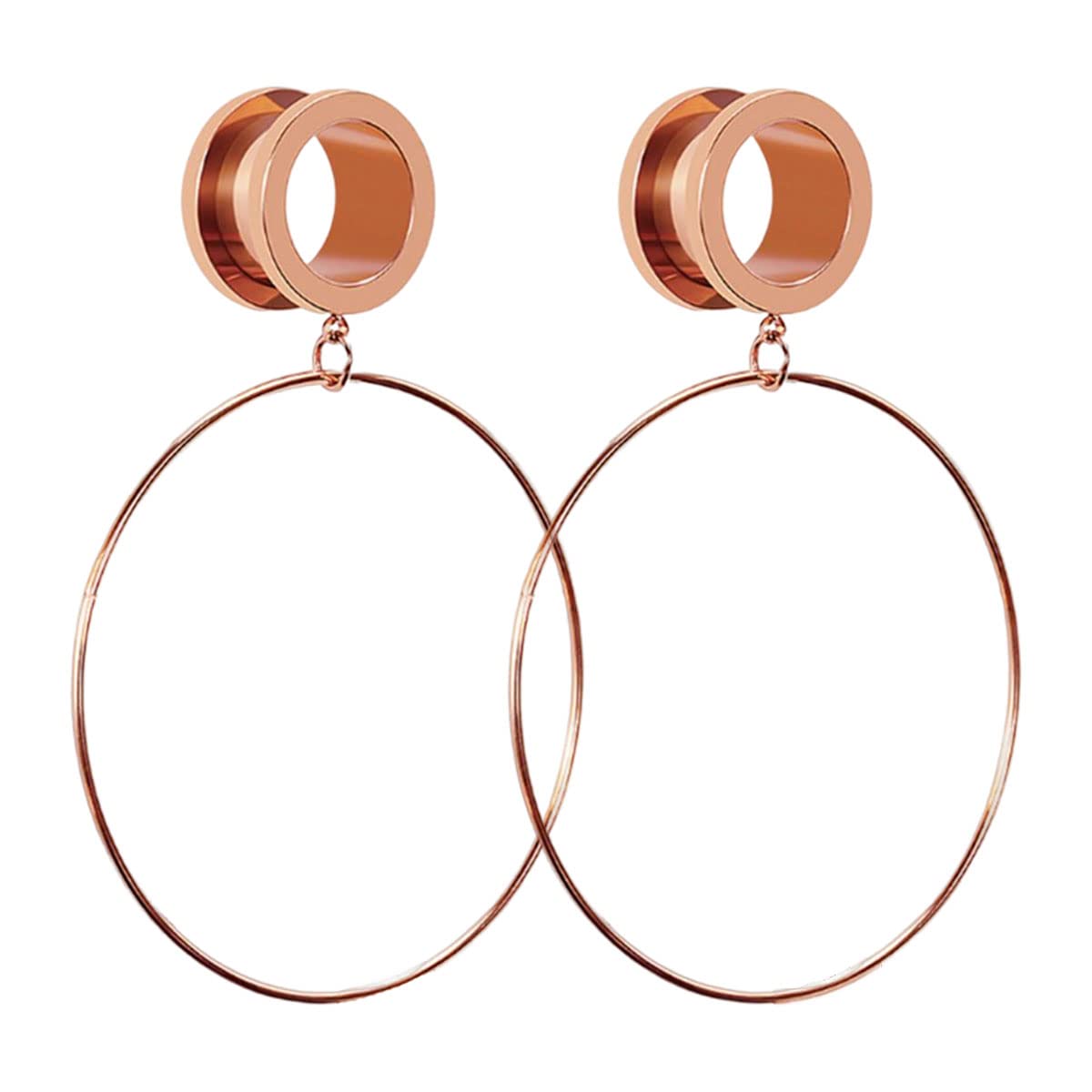 Huacan Tunnel Set Mit Anhänger 6mm 8mm 10mm 12mm 14mm 16mm Ohr Tunnels Sets Silber Rosegold Gold Schwarz Plugs Für Frauen Damen Double Flared Außengewinde Expander Edelstahl Schmuck 2 Stück