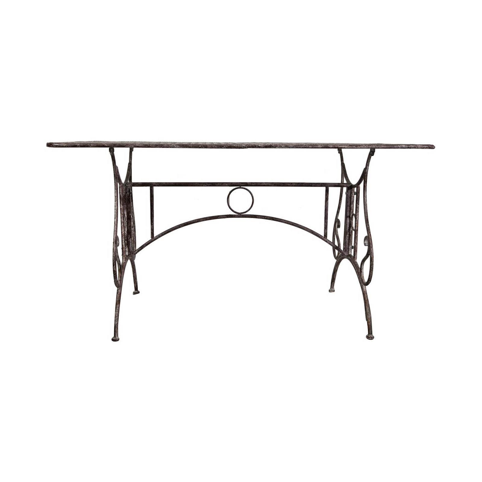Biscottini - Tavolo da balcone e Giardino 150x80x77 cm - Tavolo da Esterno in Ferro Battuto - Tavolo Giardino anticato - Tavolo da Giardino Smontabile