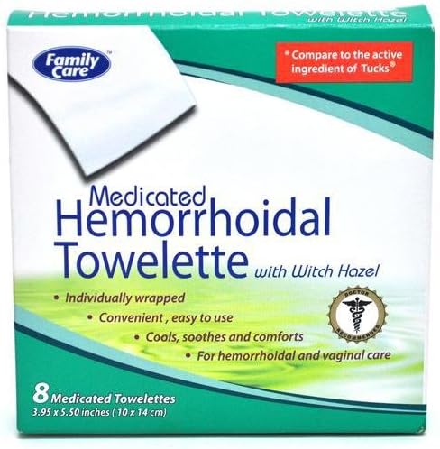 Family Care Medicated Hemorrhoidal Towelette with Witch Hazel Case Pack 48