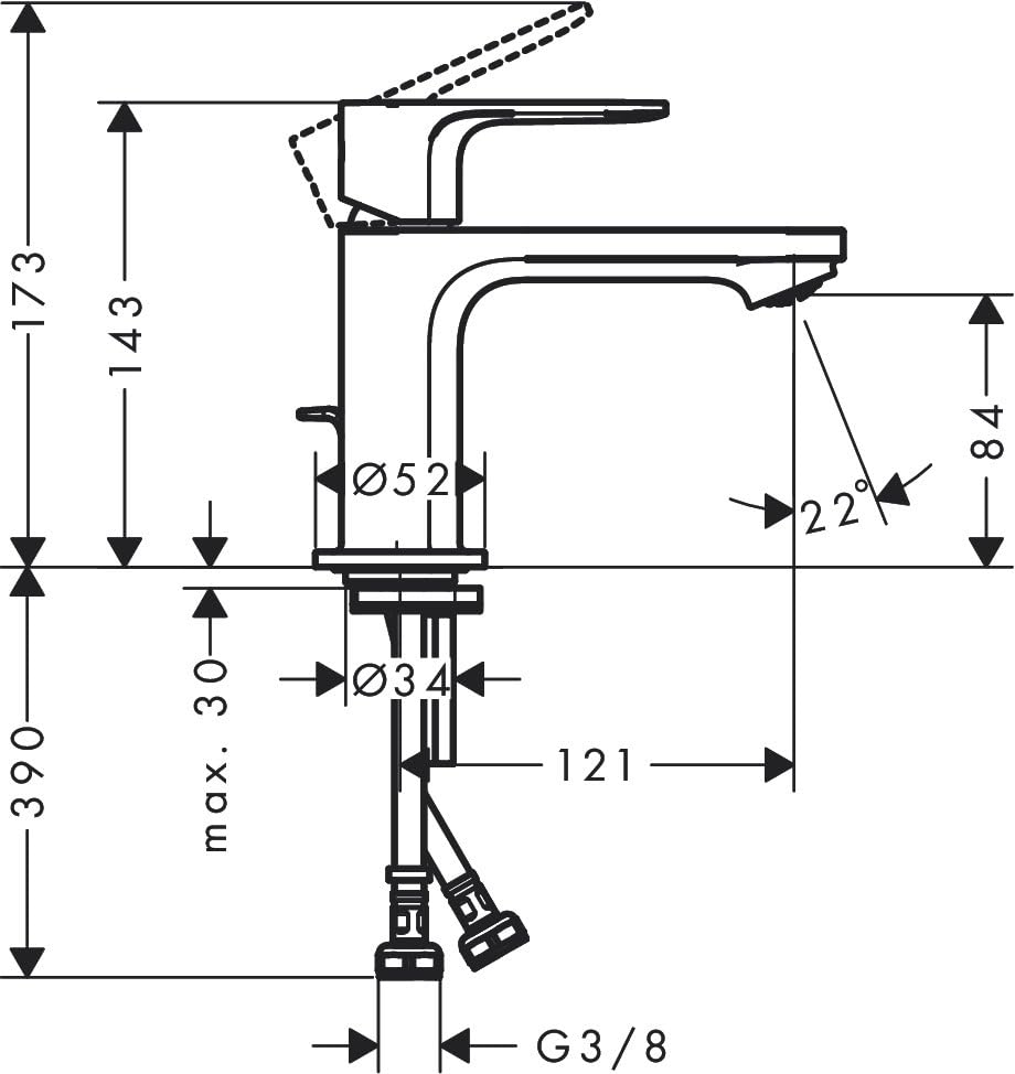 Miscelatore Lavabo Hansgrohe Rebris E - Cromo, Risparmio Idrico, Con Scarico - Foto 13