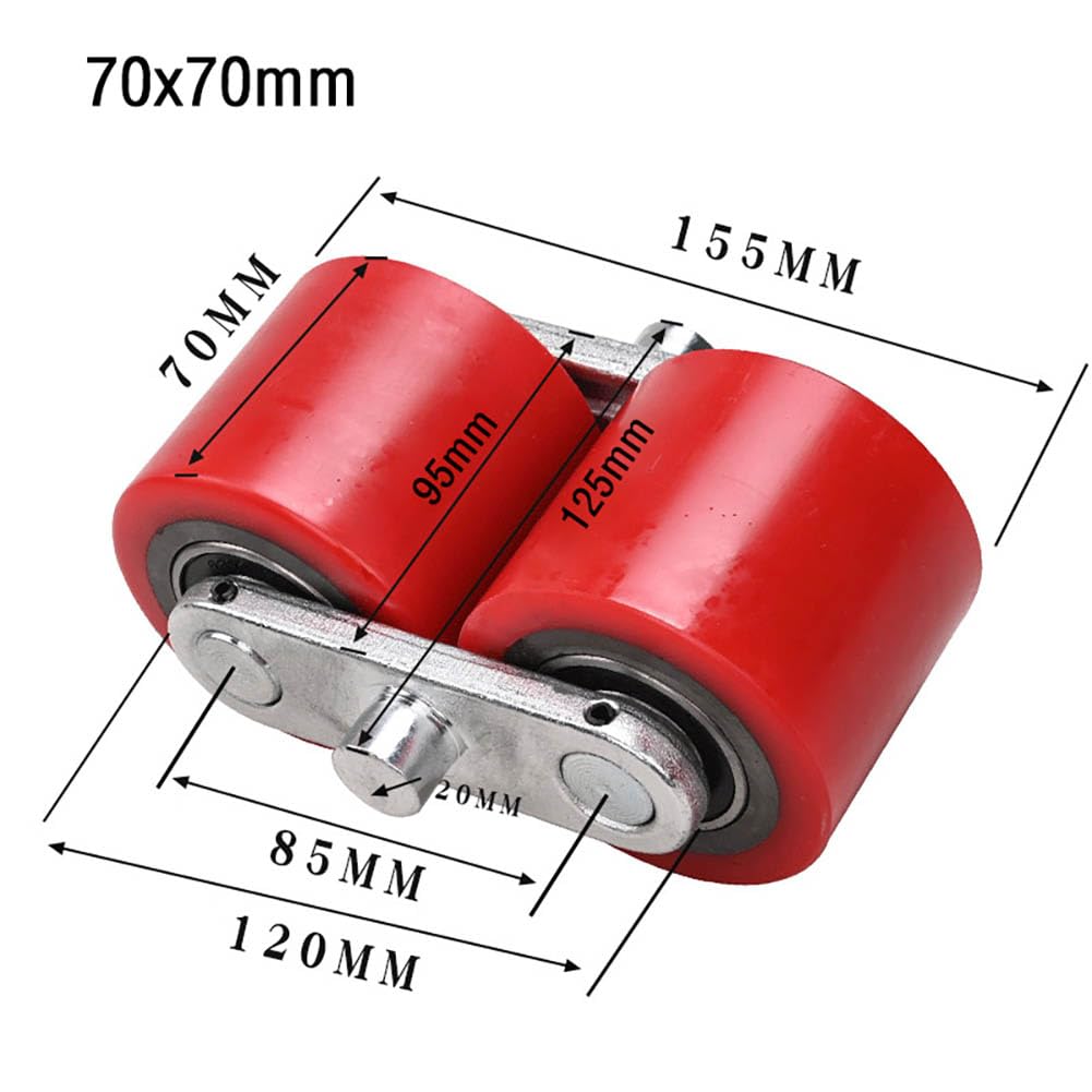 Mit Achsen und Stollen, Lastrollen for manuelle Gabelstapler, Polyurethan-Lauffläche, Eisenkern, integrierte Lager, 74 x 55 mm, 70 x 60 mm, 70 x 70 mm, 74 x 70 mm(70x70mm)