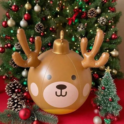 Boule gonflable cerf de Noël décorative pour cour d'école