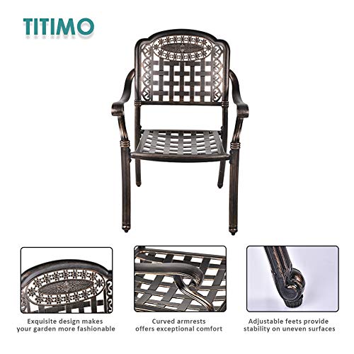 TITIMO 5Piece Outdoor Furniture Dining Set, AllWeather Cast Aluminum