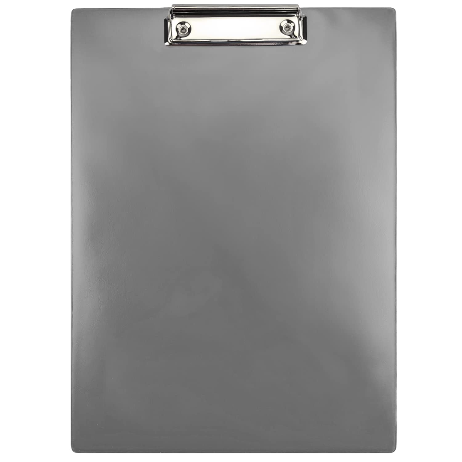 Netuno Clipboard A4 with Clip Grey Writing Board with Metal Clamp Hard Plate Plastic Writing Case Writing Pad Clipboard DIN A4 Document Holder Writing Board with Clip Pack of 1