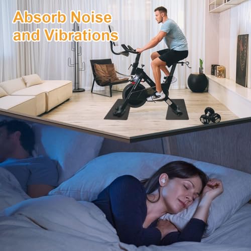 Vloerbeschermingsmat, 5 mm dik, sportmat, fitnessmat, antislip, onderlegmat voor fitnessapparaten, 2 stuks, voor thuis, gym, sporttoestellen, hometrainer, loopband, ellipsentrainer, ook als - Afbeelding 4