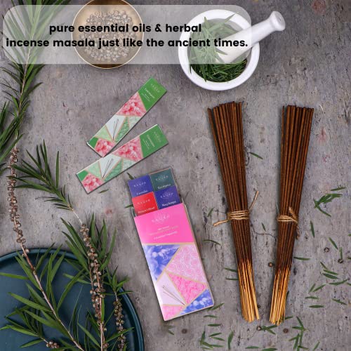 Naqsh Handmade 6X20 Incense Pack -120 Sticks, 100% Natural Hand Rolled 125Gm Stick With Free Wooden Holder For Long Lasting Aroma, Sensual Therapy & Meditation, Home Cleansing (Lemongrass) #TOP1