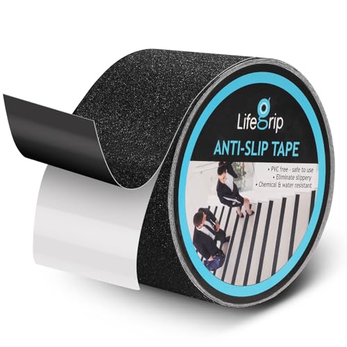 Lifegrip Anti Slip Tape, 4 Inch x 60 Foot Non-Slip Traction Grip Tape for Stairs, Waterproof Stair...
