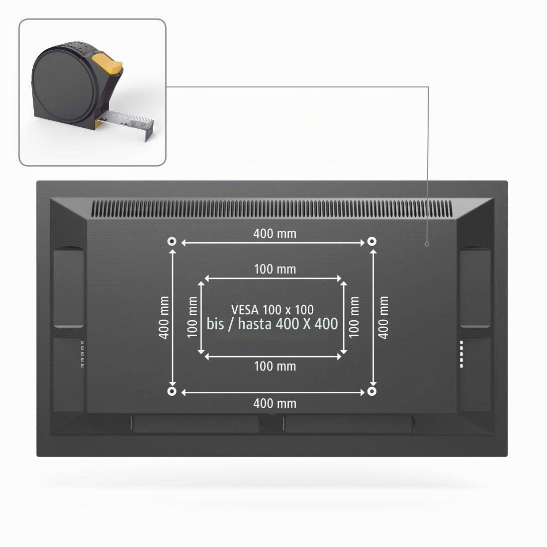 Hama | Soporte de Pared para televisores de 32 a 65 Pulgadas (Giratorio, inclinable, para televisores de hasta 30 kg, VESA 400 x 400, Extensible) Negro