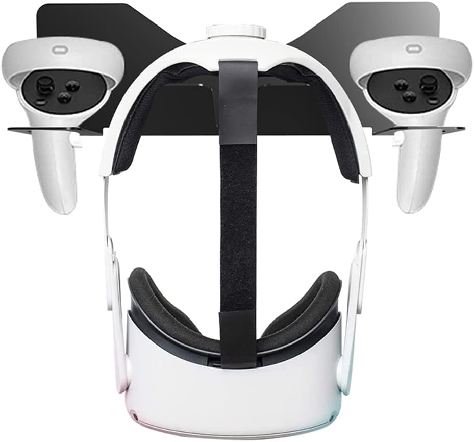 Stand for Oculus Quest 2 / Quest 3 Glasses Wall Storage Holder Stand Handle Wall Mount Storage Headset EVA Hard VR Gamepad Controller Travel (Black)