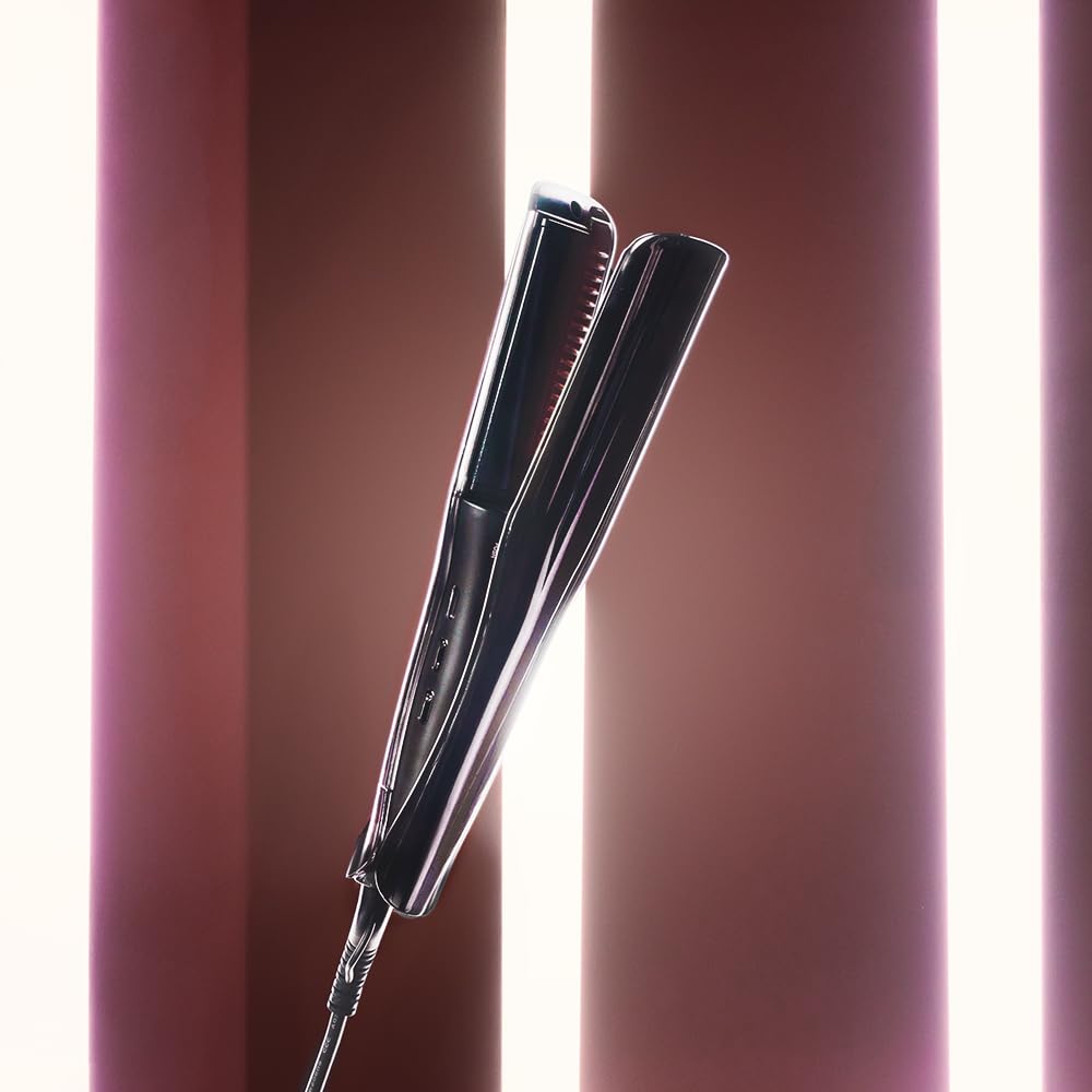 Cecotec Plancha de Pelo con Cable, Tecnología de Vapor e Infrarrojos Lisse iSteamy. 48W, Revestimiento de Cerámica y Queratina, Temperatura Regulable, Incluye Bolsa Térmica y Estuche de Cuero