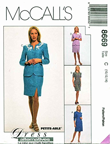 McCalls Sewing Pattern 8669 Misses Size 10-14 Dress Skirt Jacket Suit Sleeve Options
