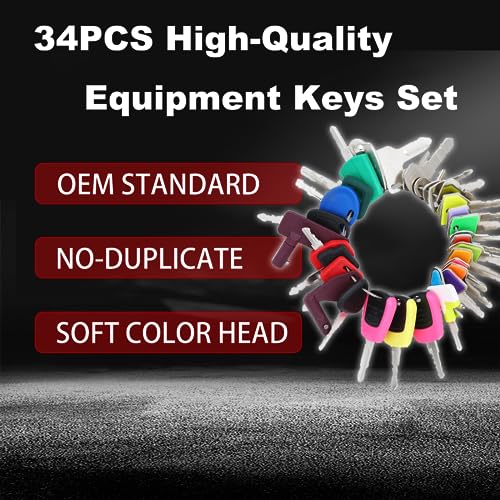 34PCS Heavy Equipment Keys Set, Construction Workers Ignition Key for Cat Caterpillar Case JD John Deere Hyster Komatsu Kubota Yanmar Daewoo Takeuchi Ford New Holland Volvo JCB and More - Thumbnail 4