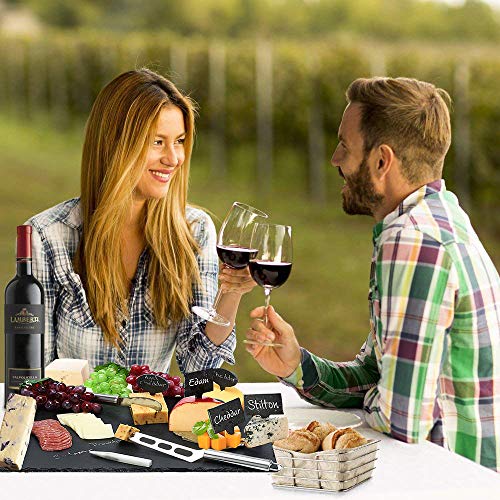 Slate Serving Cheese Board Plate and Platter Dessert Tray for Dinner Parties and Entertaining Pack of 2 (8" x 12")