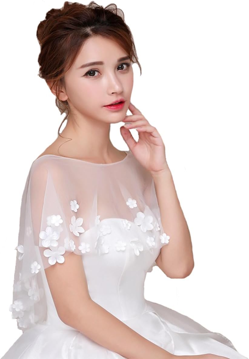 Lace Wedding Shawls Wrap For Women Bridal Shrug Bolero Cape Shoulder Covers Up For Dress Party - Image 2