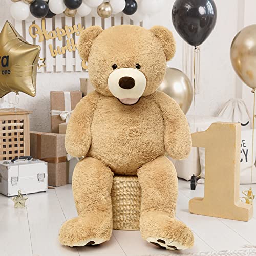 Morismos Big Plush Giant Teddy Bear Premium Soft Stuffed Animals Light Brown,51 Inches #TOP4