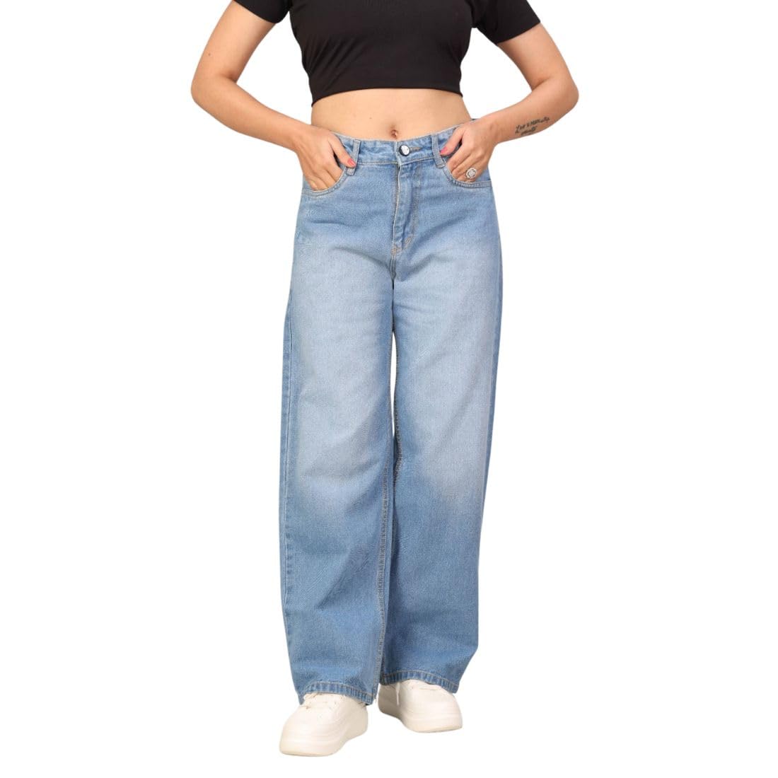 burani Women's Denim Jeans | Cotton | High-Waist Flared Fit | Non-Stretchable, Comfortable for Everyday Ware-picture-30