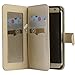 Abacus24-7 Galaxy S7 Edge Case [Mirror Wallet] with Flip Cover, Gold