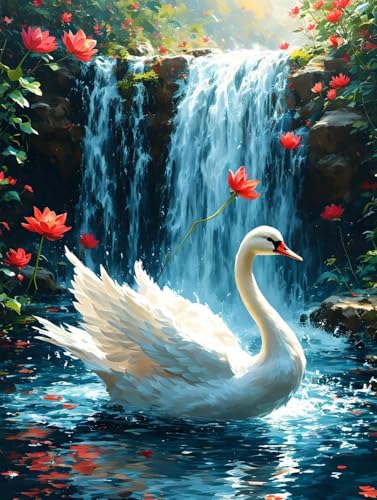 Peinture Diamant Kit Complet Cascade | Idée Craft Cadeau Décoration Intérieur 80x120cm