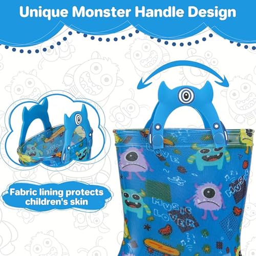 JSLOVE Toddler-Kids Light Up Rain Boots, Printed 100% Waterproof Glitter Rain Boots with Easy On Handles for Girls and Boys, Mud Lightweight Adorable with Non-Slip Sole2