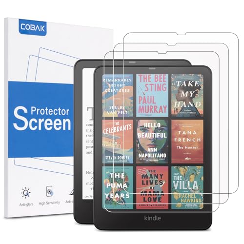 Image of CoBak 3 Pack HD Screen Protector for 7 inch Kindle Paperwhite 12th Gen 2024 & Kindle Colorsoft Signature Edition, Kobo Aura 2 - High Clarity, Fingerprint Resistant - PET Film