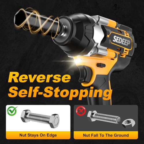 SEDIEEP 1/2 Inch Impact Wrench, for Home Amber Yellow - image 6