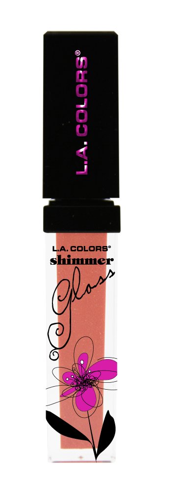 L.A. COLORS Shimmer Sparkle Lip Gloss, Peachy, 0.7 Ounce