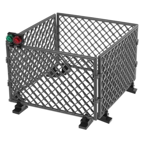 Toddmomy Vallas Decorativas Miniatura DIY para Micro Accesorios de Bloques Compactos y Portátiles Base de Valla de Advertencia Gris para Creativas