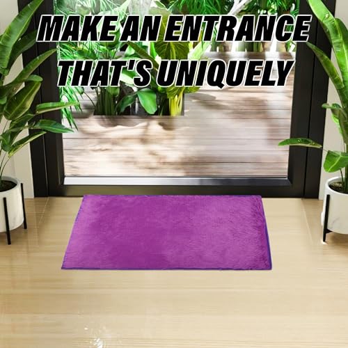 Image of Heart Home Door Mat | Door Entrance Mat | Shaggy Door Mat | Floor Door Mat | Anti-Slip Door Mat | Door Mats for Outdoor & Indoor | Kitchen Door Mat | Purple