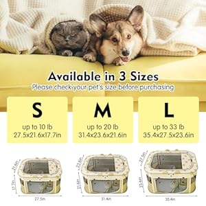Portable Foldable Pet Playpen for Dogs and Cats Collapsible Puppy Play Pen Durable Kitten Tent Travel Doggy Crates Kennel Camping Animal Playground Indoor Outdoor(S)
