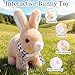Sprstar Easter Bunny Toy,Bunny My Realistic Bunny Toy,Hopping Rabbit Plush Bunny Toy,with Sounds and Movements Animated Walking Wiggle Ears Twitch Nose Gift for Toddlers Birthday(Brown Rabbit +Leash)