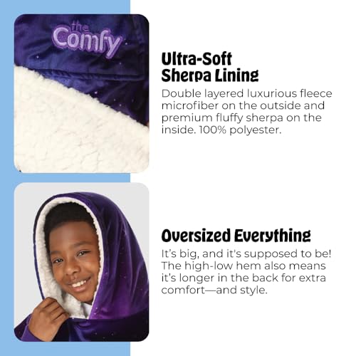 image for THE COMFY Original Jr for Kids | Oversized Sherpa Fleece Wearable Blan