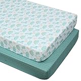Cloele Crib Sheet Baby Boys Fitted Sheet - 2 Pack Baby Nursery Sheet Set Cozy Dinosaur Bed Sheet for