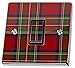 Cover adesiva per placchetta dell’interruttore della luce, in vinile, motivo: tessuto scozzese, colore: rosso