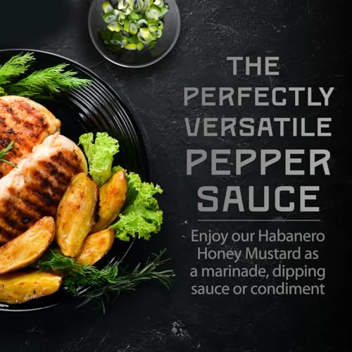 Image of Melinda's Habanero Honey Mustard - Habanero Hot Sauce with Fresh Peppers, Real Mustard - Gluten Free, Keto Hot Sauce - 12 oz, 1 Pack