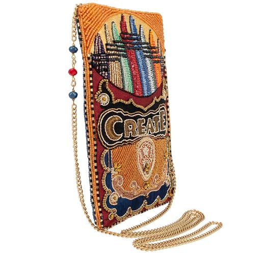 Mary Frances Create Beaded Crayon Box Crossbody Cell Phone Bag Clutch Novelty Purse for Teachers and Artists, Multicolor3