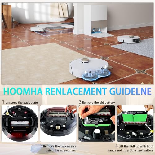 Image of for iRobot Roomba Replacement Parts Roomba 1800Li Lithium Ion Battery - Compatible with Roomba 980 960 895 890 860 695 680 690 675 640 614 Series 14.4V 26Wh 1800mAh