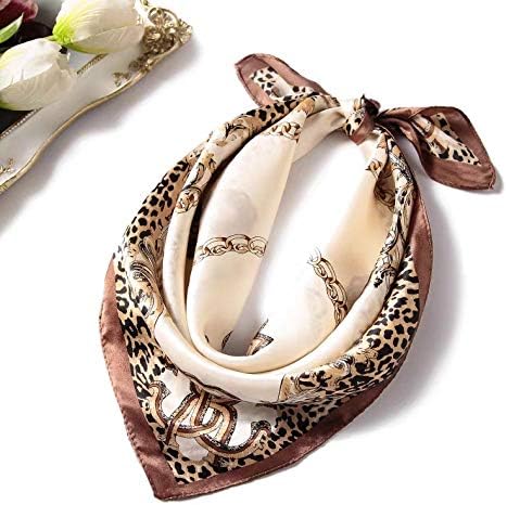 ANDANTINO 100% Real Mulberry Silk Scarf -21'' x 21''- Lightweight Neckerchief –Women Men Small Square Digital Printed Scarves - Image 3