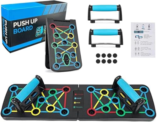 Liegestütze Brett, 17 in1 Multi-Funktions Heimtrainingsgeräte Push Up Board Faltbar Tragbare Presswerkzeuge Übungsbrett Effektiv Trainieren die Muskeln für Männer Frauen