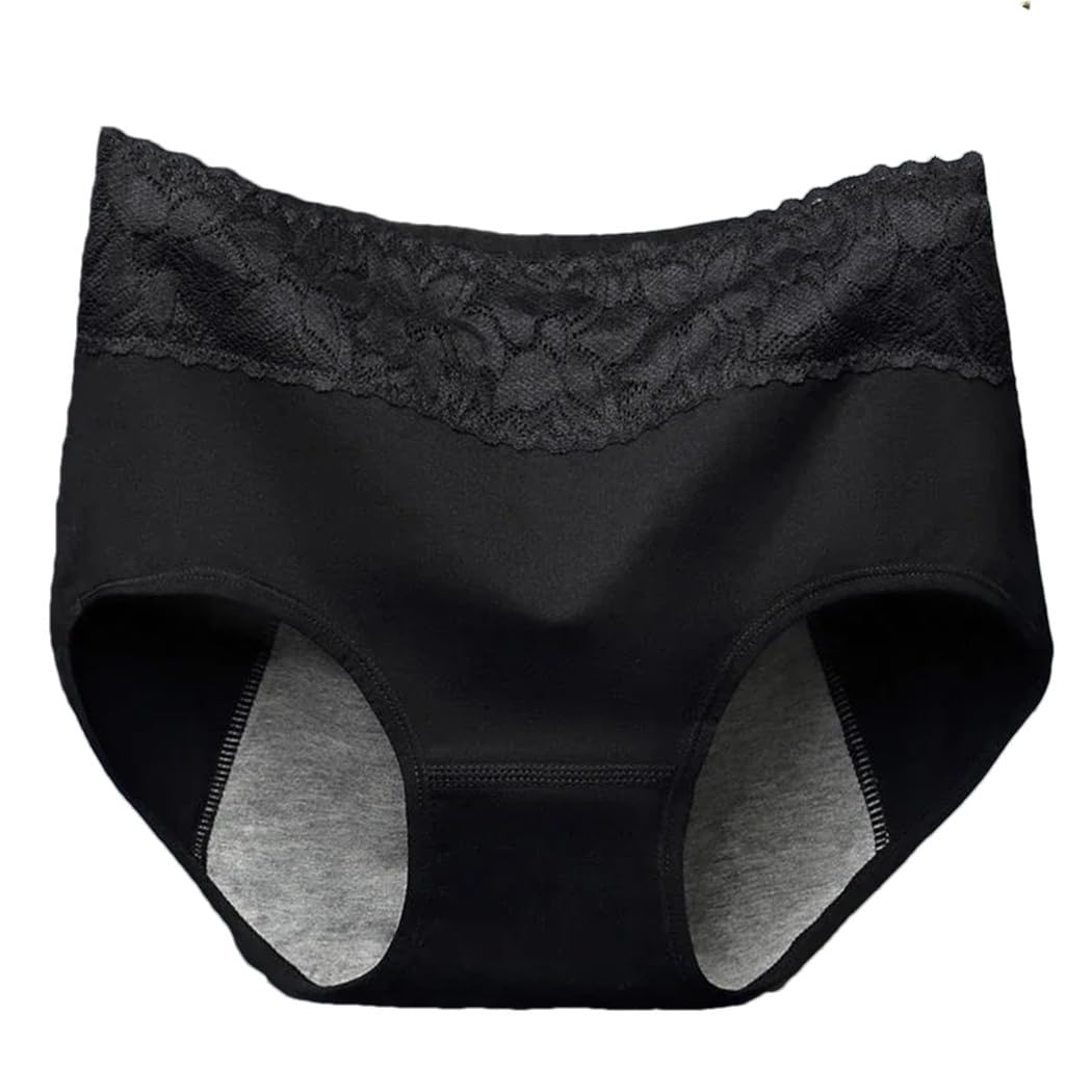 Slip da donna in cotone senza cuciture con decorazione in pizzo a vita medio alta